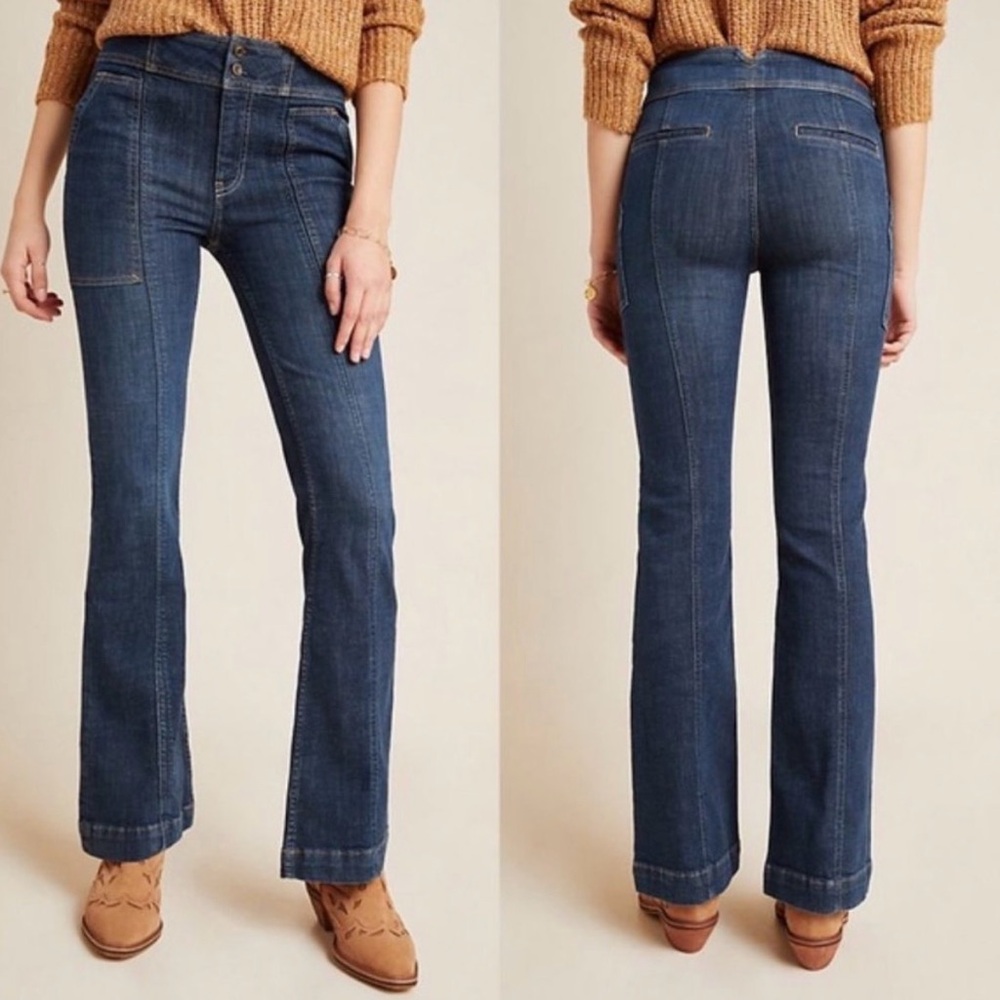 Anthropologie Pilcro and the Letterpress High-Rise Trouser Utility Bootcut jeans
